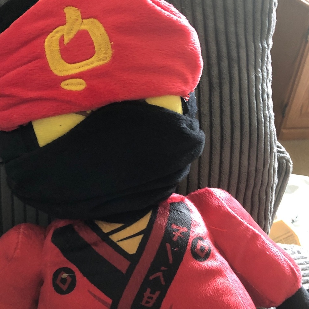 Lego Red and Black Ninja Plush with Yellow Face Details